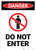 Danger: Do Not Enter Portrait with Graphic - Wall Sign