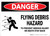 Danger: Flying Debris Hazard Stay Back - Wall Sign