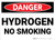 Danger: Hydrogen No Smoking - Wall Sign