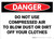 Danger: Do Not Use Compressed Air to Blow Dust or Dirt Off Clothes - Wall Sign