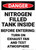 Danger: Nitrogen Filled Tank Inside Turn On Exhaust Fan - Wall Sign