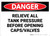 Danger: Relieve All Tank Pressure Before Opening Caps and Valves - Wall Sign