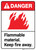Danger: Flammable Material Keep Fire Away ANSI - Wall Sign