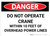 Danger: Do Not Operate Crane Within 10 Feet of Power Lines - Wall Sign