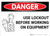 Danger: Lock Out Before Working on Equipment - Wall Sign
