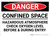 Danger: Confined Space Hazardous Atmosphere - Wall Sign