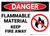 Danger: Flammable Material Sign Keep Away With Icon - Wall Sign