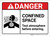 Danger: Confined Space Test Atmosphere With Icon ANSI - Wall Sign