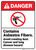 Danger: Contains Asbestos Fibers Cancer Disease Hazard With Icon ANSI - Wall Sign