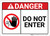 Danger: Do Not Enter With Icon ANSI - Wall Sign