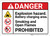 Danger: Explosion Hazard Battery Charging Area ANSI - Wall Sign