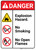 Danger: Explosion Hazard No Smoking No Open Flames ANSI - Wall Sign