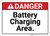Danger: Battery Charging Area - Wall Sign