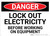 Danger: Lock Out Electricity before Working on Equipment - Wall Sign