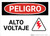 Danger: Spanish High Voltage Alto Voltaje with Hazard Icon - Wall Sign