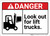 Danger: Look Out For Lift Trucks with Icon ANSI - Wall Sign
