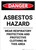 Asbestos Hazard Wear Respiratory Protection - Portrait Wall Sign