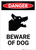 Beware of Dog with Icon - Portrait Wall Sign