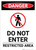 Do Not Enter Restricted Area With Icon - Portrait Wall Sign