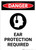 Ear Protection Required with Graphic - Portrait Wall Sign