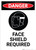 Face Shield Required with Icon - Portrait Wall Sign
