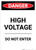 High Voltage Do Not Enter - Portrait Wall Sign
