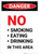 No Smoking Eating Drinking in This Area - Portrait Wall Sign