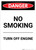 No Smoking Turn Off Engine - Portrait Wall Sign