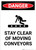 Stay Clear of Moving Conveyors with Icon - Portrait Wall Sign