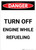 Turn Off Engine Refueling - Portrait Wall Sign