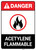 Acetylene Flammable ANSI - Portrait Wall Sign