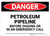 Danger: Petroleum Pipeline Call Before Digging Landscape
