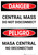 Danger: Bilingual Central Mass - Do Not Disconnect Portrait