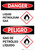 Danger: Bilingual Liquid Petroleum Gas with GHS Flammable Icon Portrait