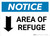 Notice: Area of Refuge with Down Arrow Landscape