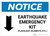 Notice: Earthquake Emergency Kit - Flashlight/Blankets/ect - with Down Arrow Landscape