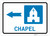 Chapel Left Arrow with Icon Landscape - Wall Sign