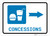 Concessions Right Arrow with Icon Landscape - Wall Sign