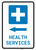 Health Services Left Arrow with Icon Portrait - Wall Sign