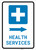 Health Services Right Arrow with Icon Portrait - Wall Sign