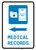 Medical Records Left Arrow with Icon Portrait - Wall Sign