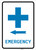 Emergency Left Arrow with First Aid Symbol Portrait v2 - Wall Sign