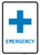 Emergency with First Aid Symbol Portrait v2 - Wall Sign