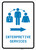 Interpretive Services Right Arrow with Icon Portrait v2 - Wall Sign