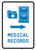 Medical Records Right Arrow with Icon Portrait v2 - Wall Sign