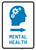 Mental Health Right Arrow with Icon Portrait v2 - Wall Sign
