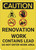 Caution: Renovation Work Contains Lead Do Not enter - Wall Sign