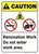 Caution: Do Not Enter Renovation Area ANSI - Wall Sign