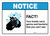 Notice: FACT Your Hands Carry Germs ANSI Landscape - Wall Sign