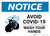 Notice: Avoid COVID-19 Wash Your Hands ANSI Landscape - Wall Sign